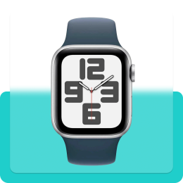 Apple Watch SE GPS 40mm Silver Aluminum Case with Sport Band Storm Blue (RE23LL/A)